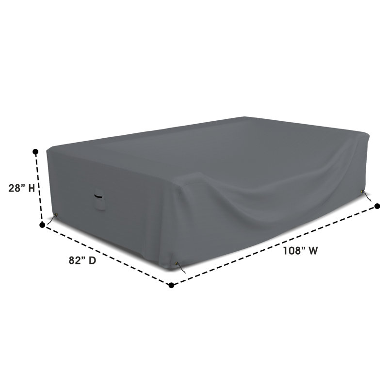 Outdoor Sectional Sofa Cover, 71.1cm H x 274.3cm W x 208.3cm D, Grey