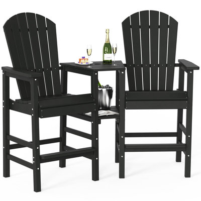 2-Piece Outdoor Adirondack Chairs With Removable Trays by Winado