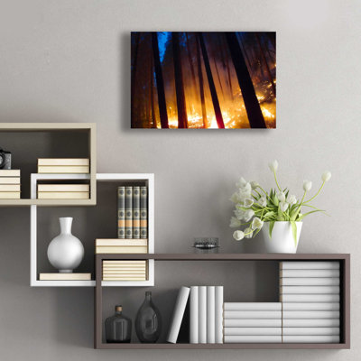 «Burning Forest» par Thomas Haney, art mural en verre acrylique