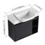 Meuble-lavabo mural 28 po avec lavabo en céramique blanche et porte à fermeture en douceur, emballage KD, chêne foncé
