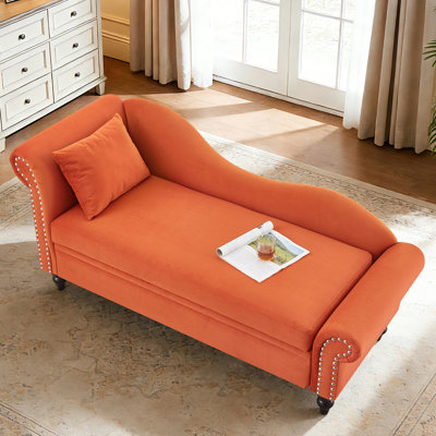 65‘’L Storage Velvet Upholstered Chaise Lounge