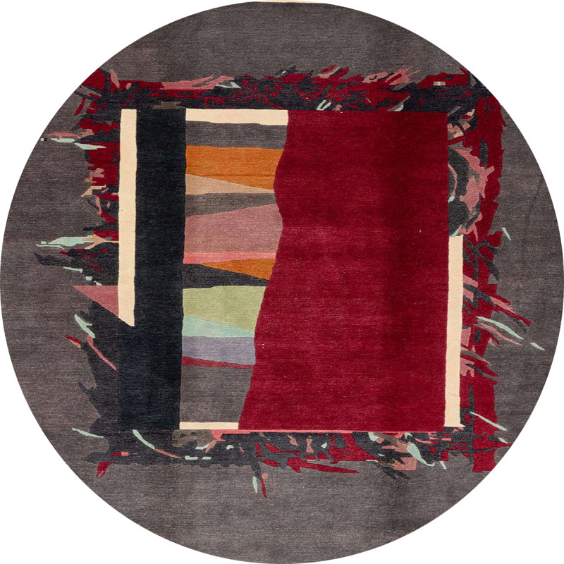 Miland Abstract Indoor Rug, Round 5'