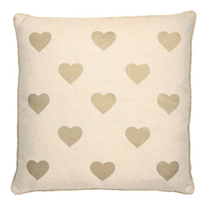 Cotton Blend Throw Pillow, 18" H x 18" W, Gold