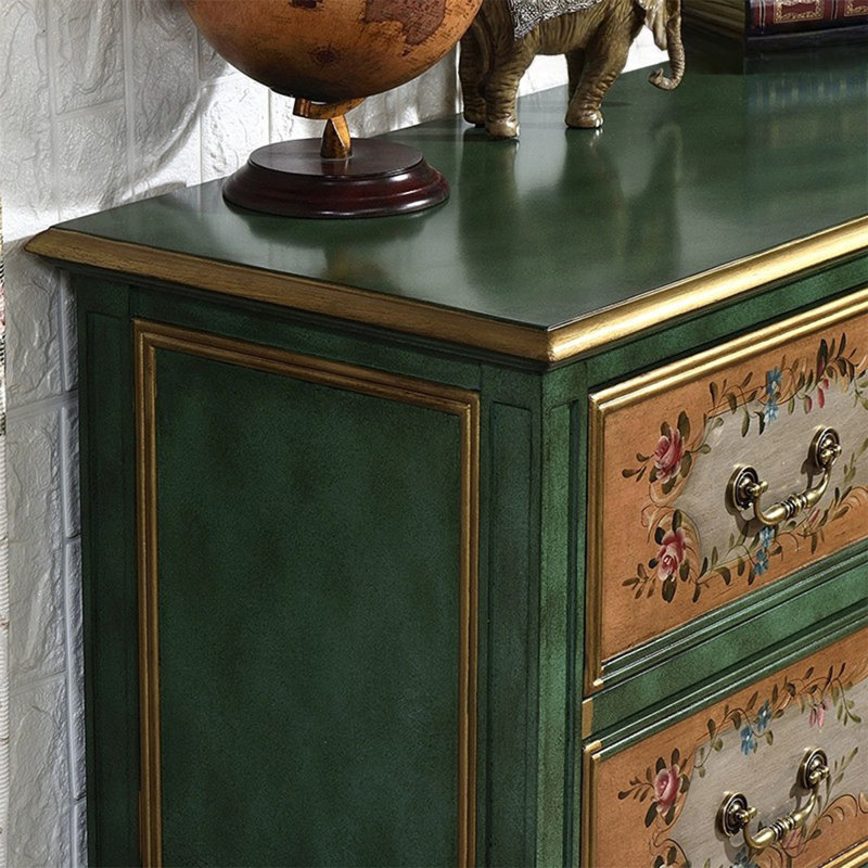 Console verte et bois manufacturé vert