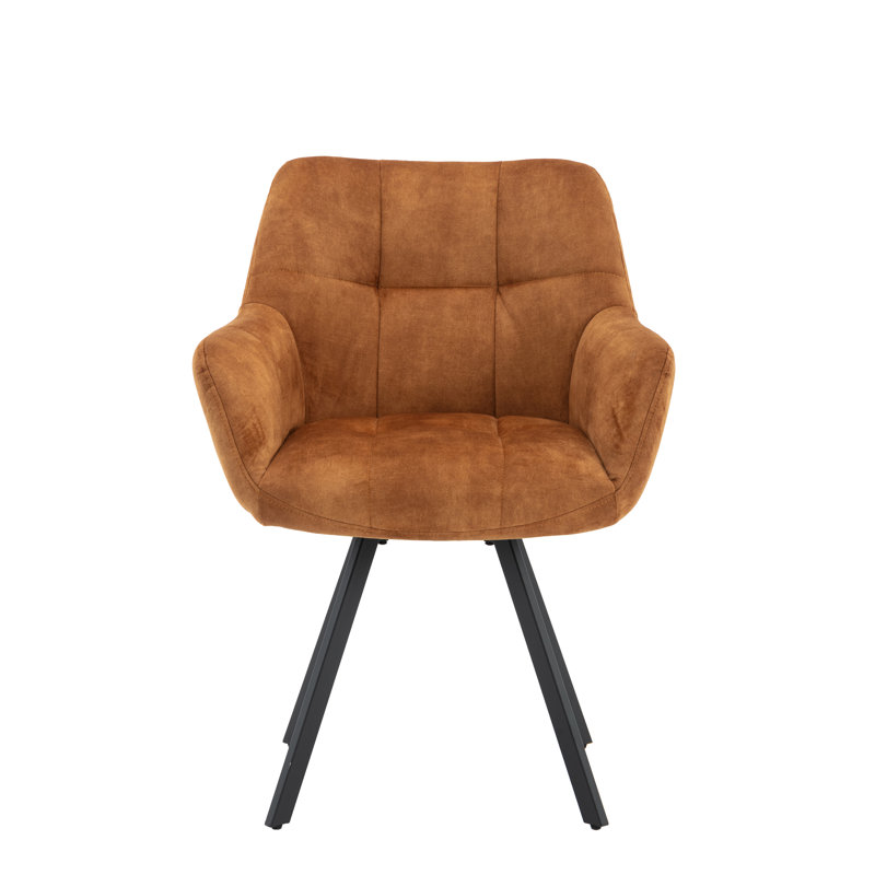 Basanti 48cm H Fabric Upholstered Armchair, Rust