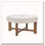 Repose-pieds rond beige en tissu avec base en bois massif-696501683