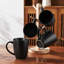 Ensemble de tasses 4 pièces noir mat moderne, 4 tasses à café en grès épuré 14 oz, va au lave-vaisselle-124946162-124946161