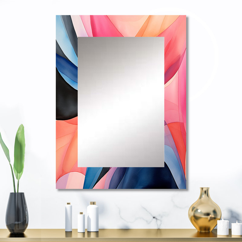 Geometric soft colors patterns V - Geometric Unique Wall Mirror, Modern Mirror, Printed Metal Art, 32" x 24"