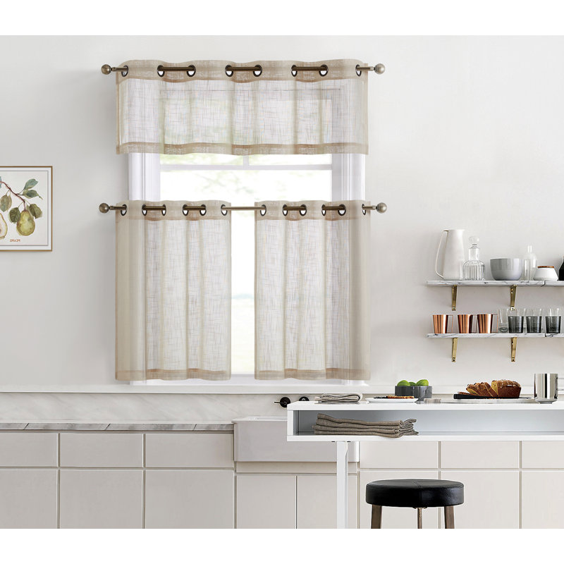 Aleksander Tailored Window Valance, Beige