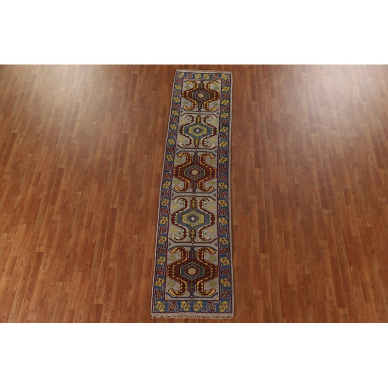 One-of-a-Kind 2'6'' X 10'2'' New Age Runner Wool Area Rug in Gray