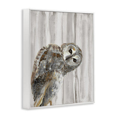 Peeking Owl's Gaze, giclée encadrée, design par Patti Mann