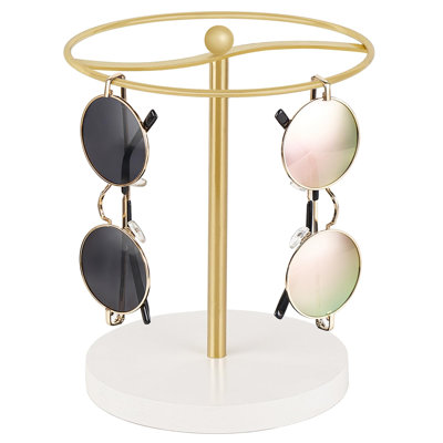 Présentoir à lunettes de soleil, support pour lunettes pouvant contenir jusqu'à 12 paires de lunettes, idéal pour une table, une commode, un bureau, un comptoir ou une chambre. Lot de 1, doré.