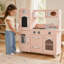 Cuisine de jeu en bois pour enfants avec tableau noir, semblant de machine à glaçons et accessoires Teamson Kids-15101462