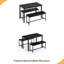Ensemble de table de salle à manger, table de bar avec 2 bancs de salle à manger, comptoir de table de cuisine avec chaises, table de petit déjeuner industrielle pour la cuisine, salon-862991306-862991305