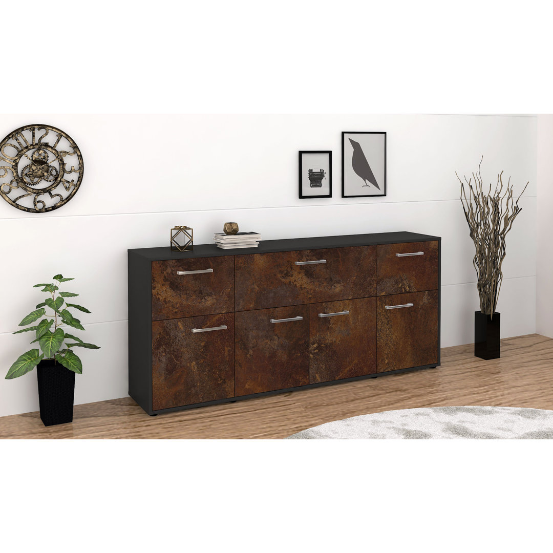 Sideboard Gianna - Freistehend/Metallgriffe - Design: Industrie