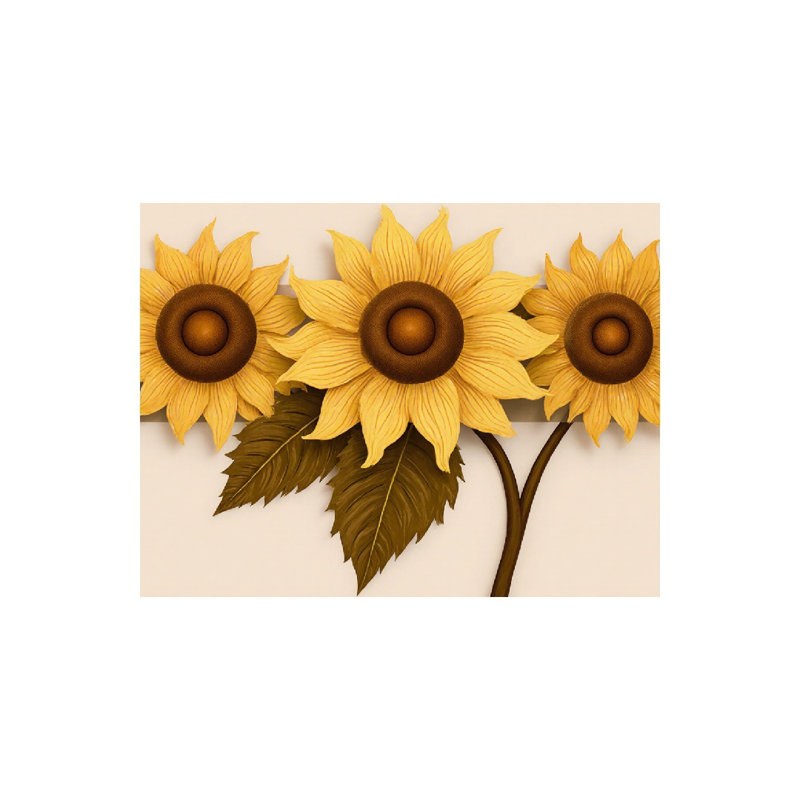 3D Sunflower Pattern Bath Mat, 36 X 24
