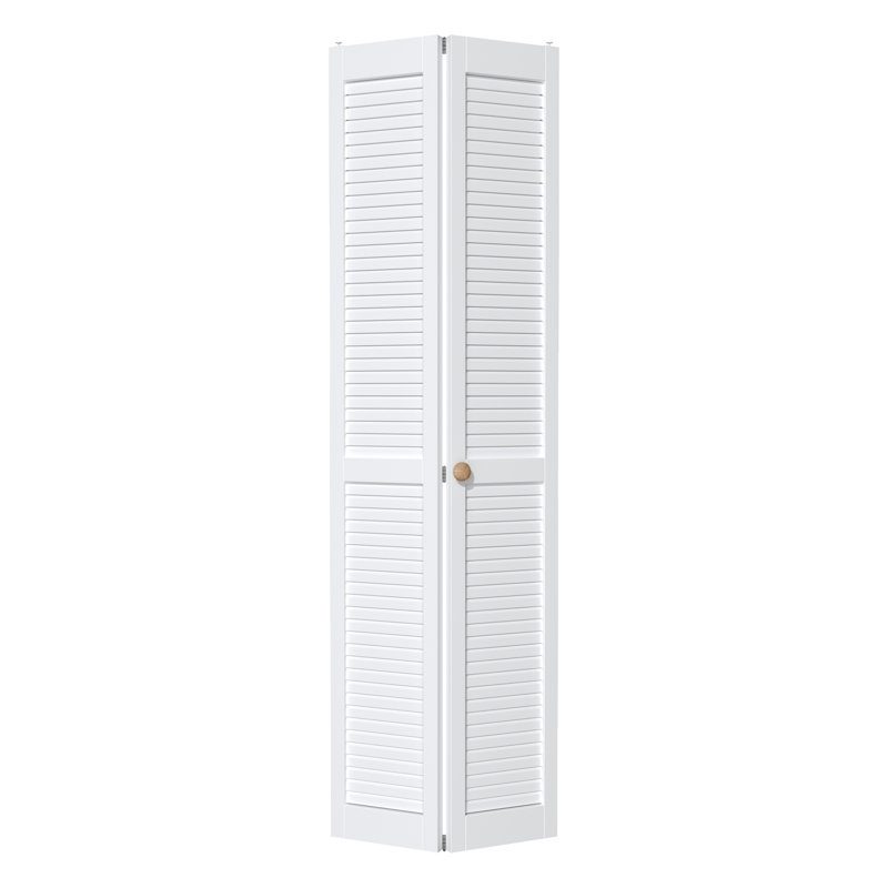Porte pliante en bois massif à persiennes en bois manufacturé avec trousse de quincaillerie d'installation, 24 po x 77,7 po