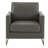 Lincoln Modern Leather Accent Chair with Gold Stainless Steel Base – Contemporary Boxy Armchair, Single Seater Side Chair for Living Room, Bedroom, Office & Lounge-724137640-797541872