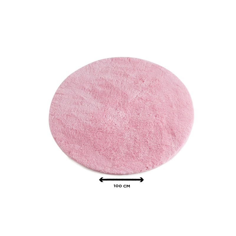 Tapis de bain en acrylique de qualité supérieure, 35,4 po de diamètre | 100% acrylique antibactérien, hauteur des poils de 0,7 à 1,2 po | Dessous antidérapant, lavable à la machine à 86 ° F | Doux, durable et élégant pour la sécurité et le co