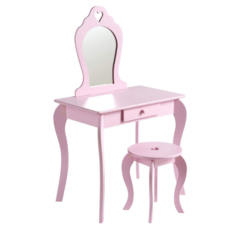 Lorraine Kids Vanity Set with Mirror, Pink