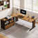 Forris L-Shaped Metal Base Executive Desk