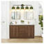 Modern 5-Light Bathroom Vanity Light with Green Ribbed Glass Shades, Black and Gold Metal Wall Sconce for Over Mirror