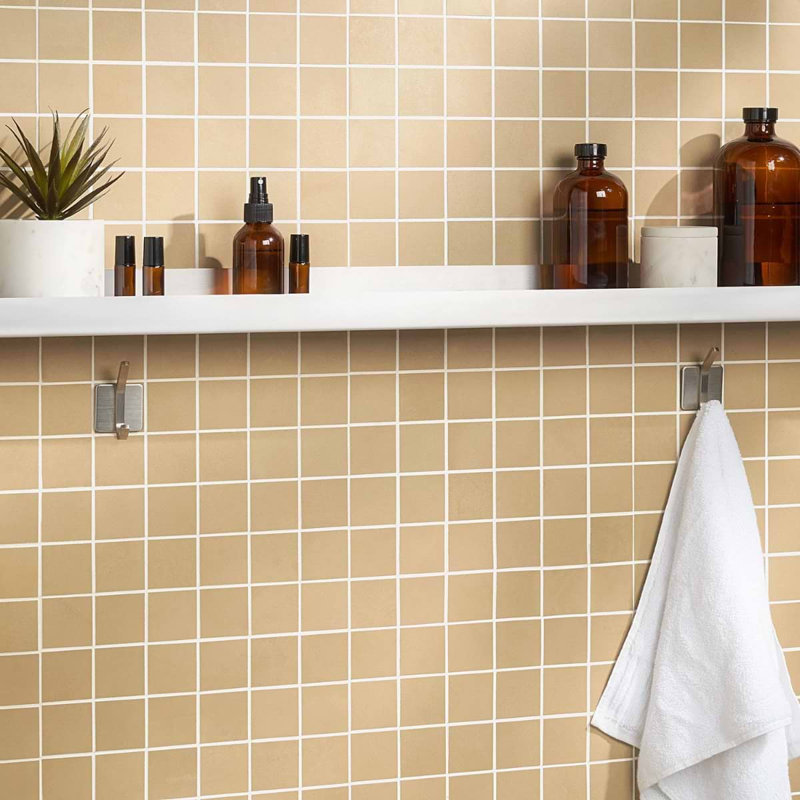 Clay Grace Red 2X2 Matte Porcelain Mosaic, Glee Yellow