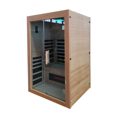 Savannah Salt Cave Sauna – Ultimate 2 Person Full Spectrum Infrared + Salt Panel Frame for deep breathing & Detox