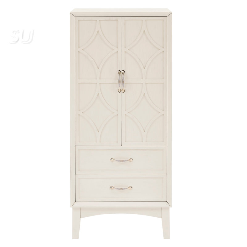Armoire de rangement Mid Mid Modern avec garde-manger, portes, tiroirs et tablettes réglables, Blanc antique