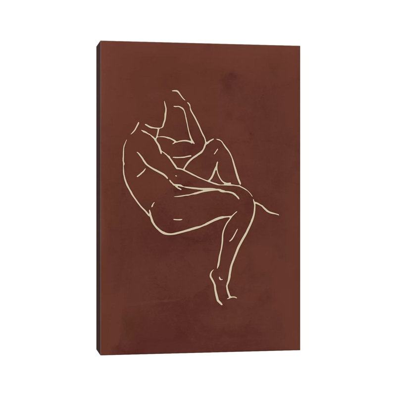 Male Body Sketch - Chocolate - Wrapped Canvas Print, 66.04 cm H x 45.72 cm W x 3.175 cm D