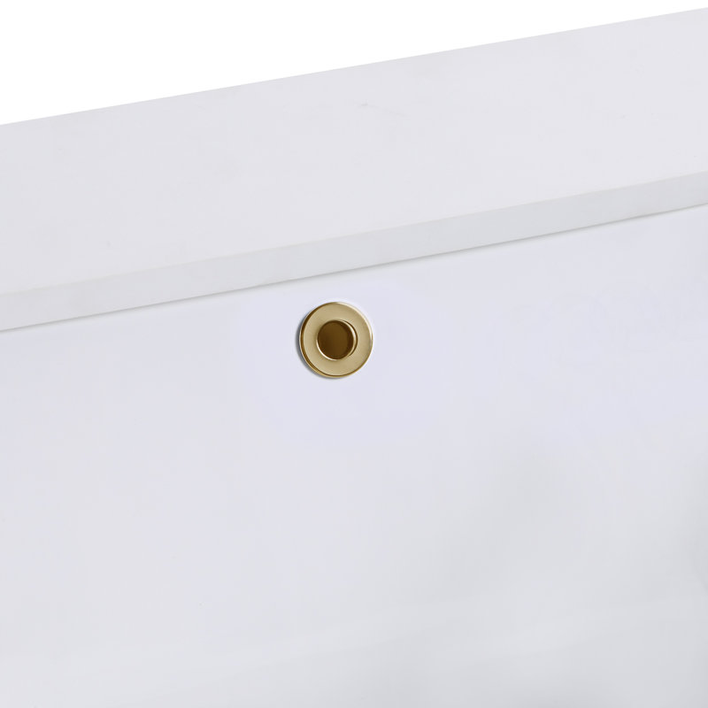 Terra 48'' Single Bathroom Vanity with Top, White Quartz/Single Faucet Mount, Walnut, Matte Black