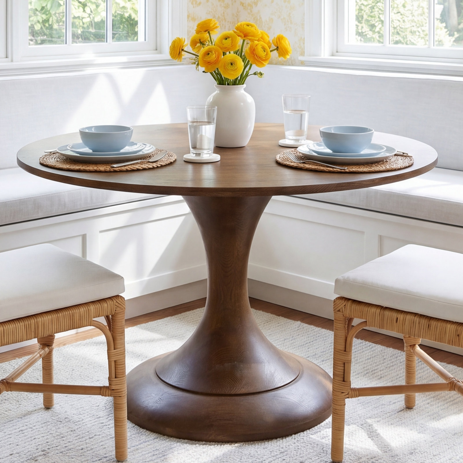 Eastman Dining Table, 30" H x 60" W x 60" D, Sienna Oak
