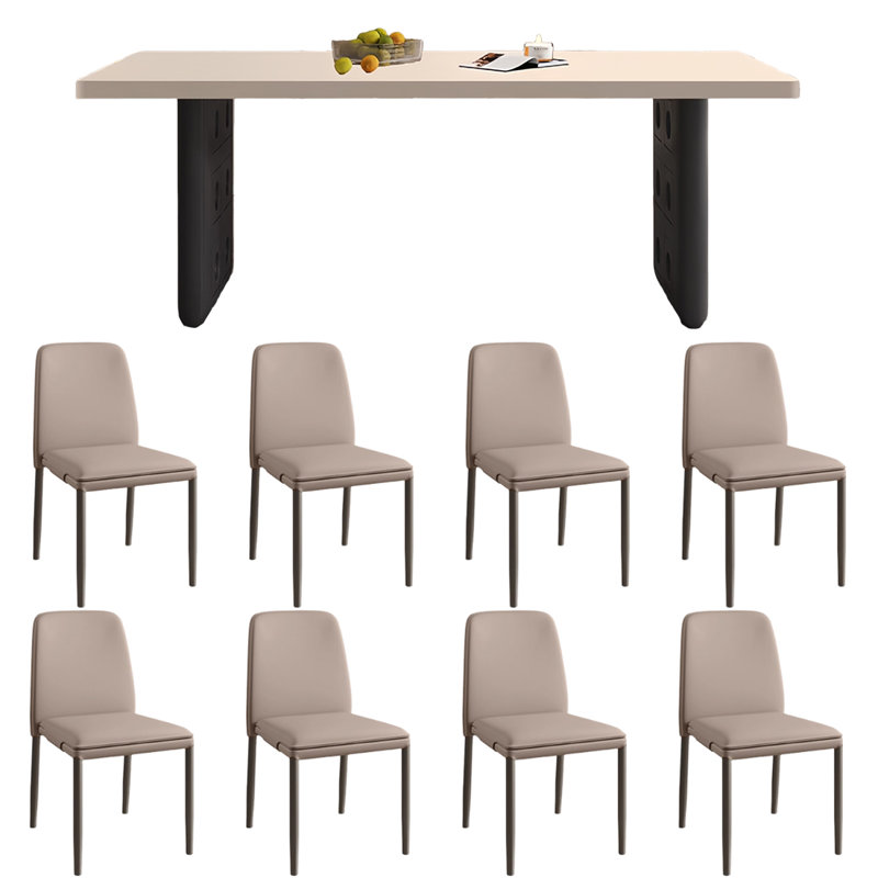 Table et chaises de salle à manger haut de gamme et élégantes, H 29,5 po x L 94,4 po x l 31,4 po