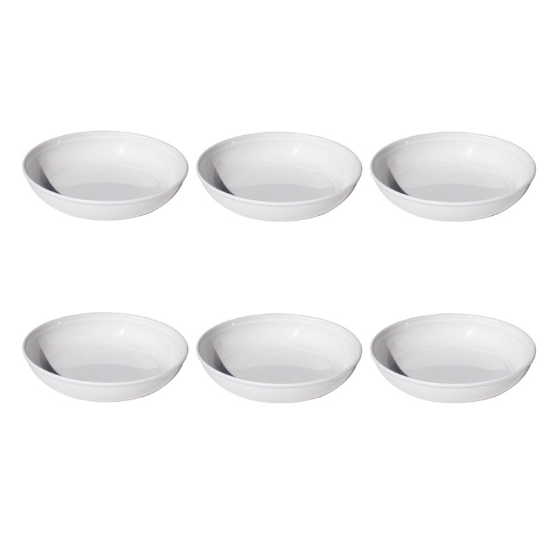 Madison 18 Piece Dinnerware set, 6 Dinner Plates, 6 Salad Plates, 6 Bowls, Microwave Safe, Dishwasher Safe, Durable - Blue & White Color