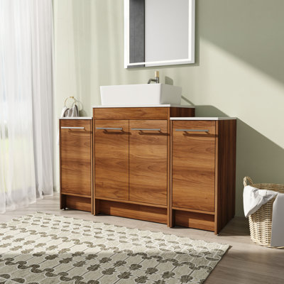 Meuble-lavabo simple 47,27 po avec plateau de meuble-lavabo Eler