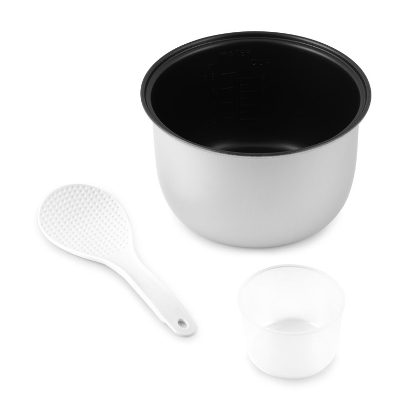 Aroma 8-Cup White Cool Touch Rice Cooker with Steamer