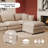 Eyisean 102" Chenille Modular Sectional Sofa with Ottoman, 3-Seater L Shape Cloud Couch with Upholstered & Pillow, Comfy Sleeper Sofa for Living Room, Bedroom, Office, Apartment, Easy Assembly-828026291-1043741556