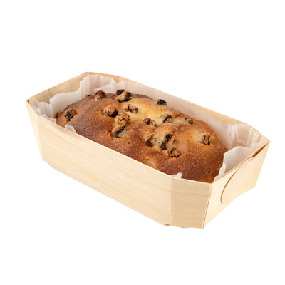 Restaurantware-Taipei 34 Ounce Wooden Baking Molds, 100 Oven Ready Disposable Loaf Pans - With Paper Liners, Greaseproof, Wood Containers For Baking, For Banana Bread, Meatloaf, And More,