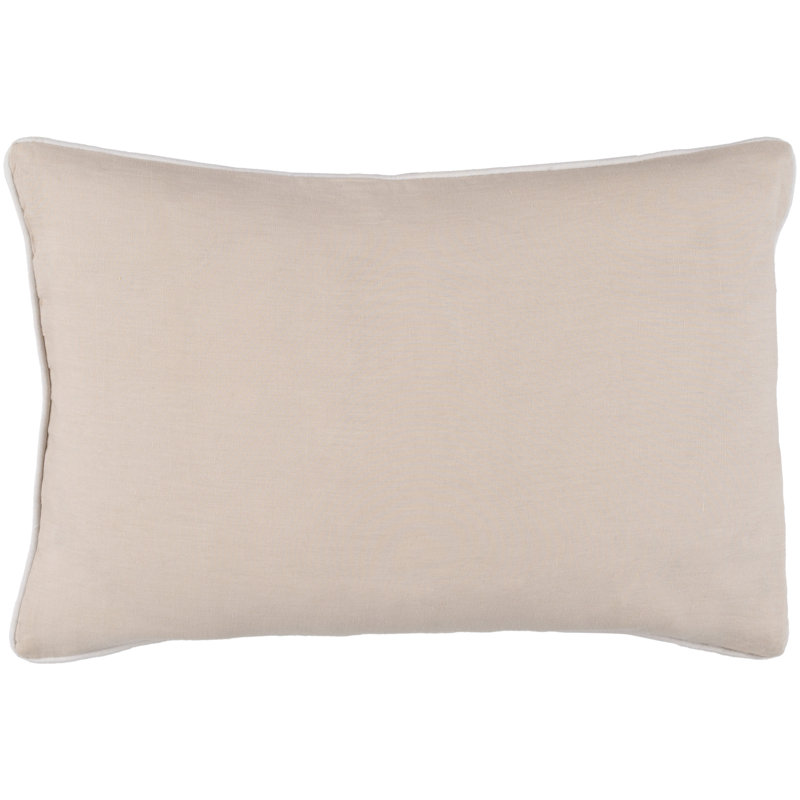 Geometric Linen Throw Pillow, Ivory/Gold