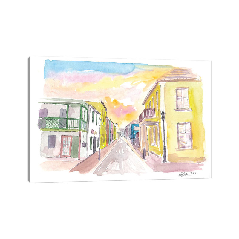 St George Bermuda Quiet Street Walk Afternoon By Markus & Martina Bleichner - Wrapped Canvas Graphic Art by Markus & Martina Bleichner - Wrapped Canvas Gallery-Wrapped Canvas Giclée