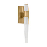 Sean Lavin Lassell 2-light single wall sconce in natural brass finish with crystal shades