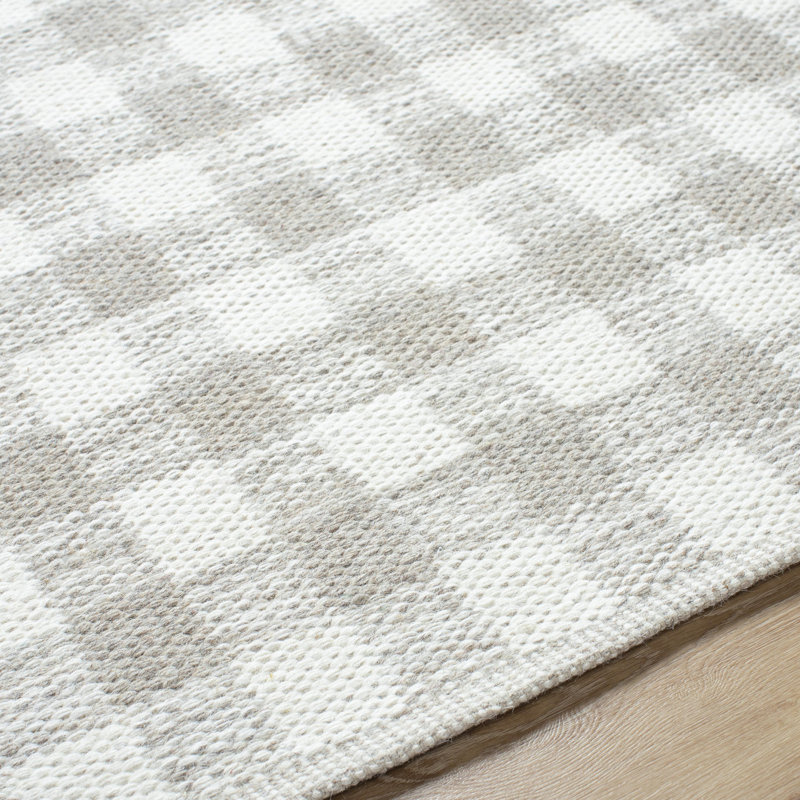 Lavande Plaid Wool Area Rug, Runner 2'6" x 8'