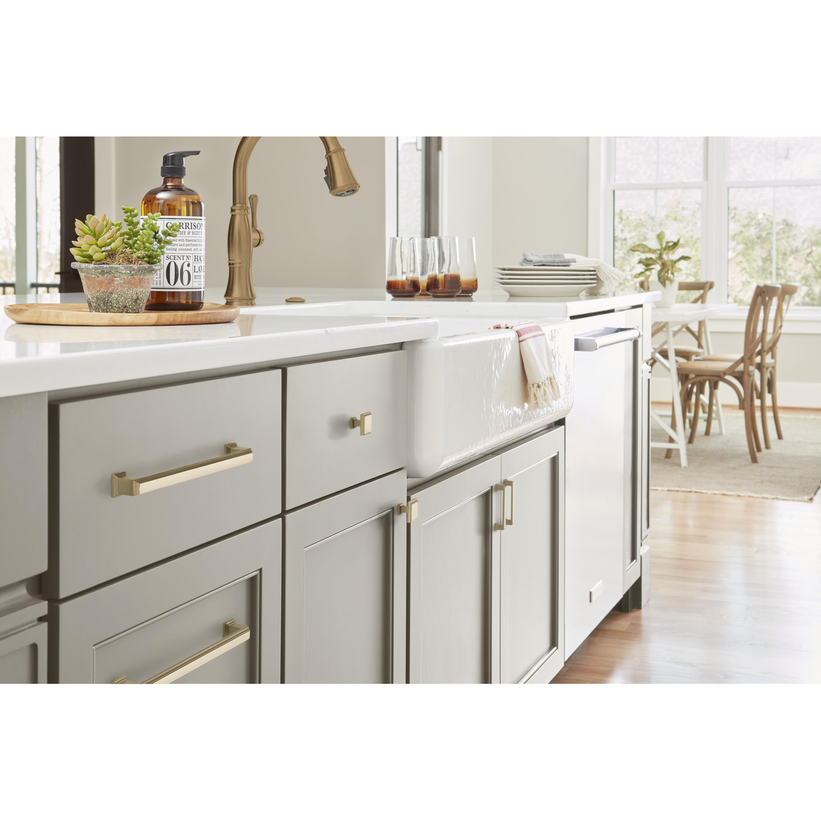 Appoint Square Cabinet Knob, Golden Champagne