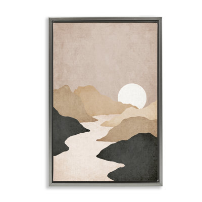 «Beige Mountains with Stream Floater» par JJ Design House LLC