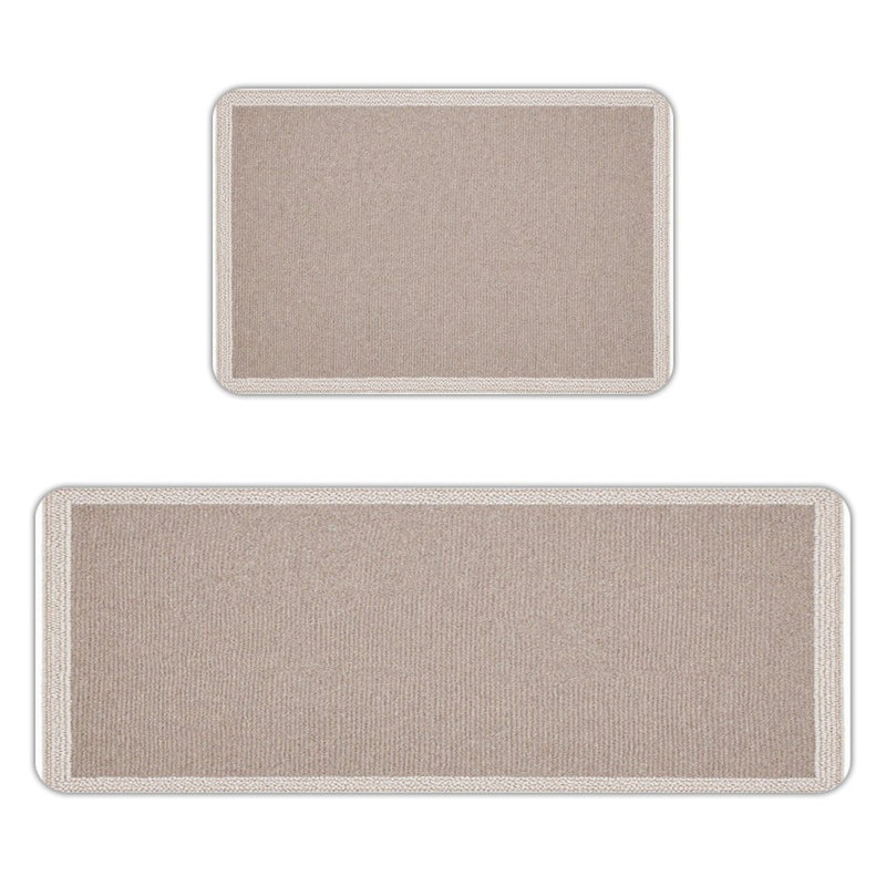 Beige uni, 2 tapis de cuisine antidérapants