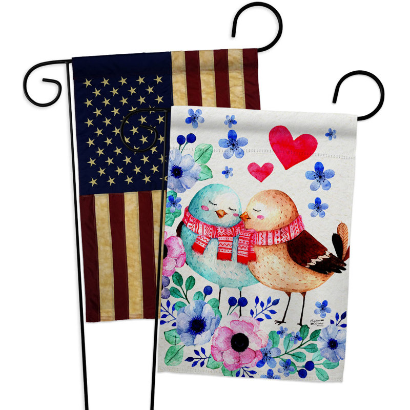 Double Sided 18.5 in. H x 13 in. W Polyester Valentine's Day Garden flag