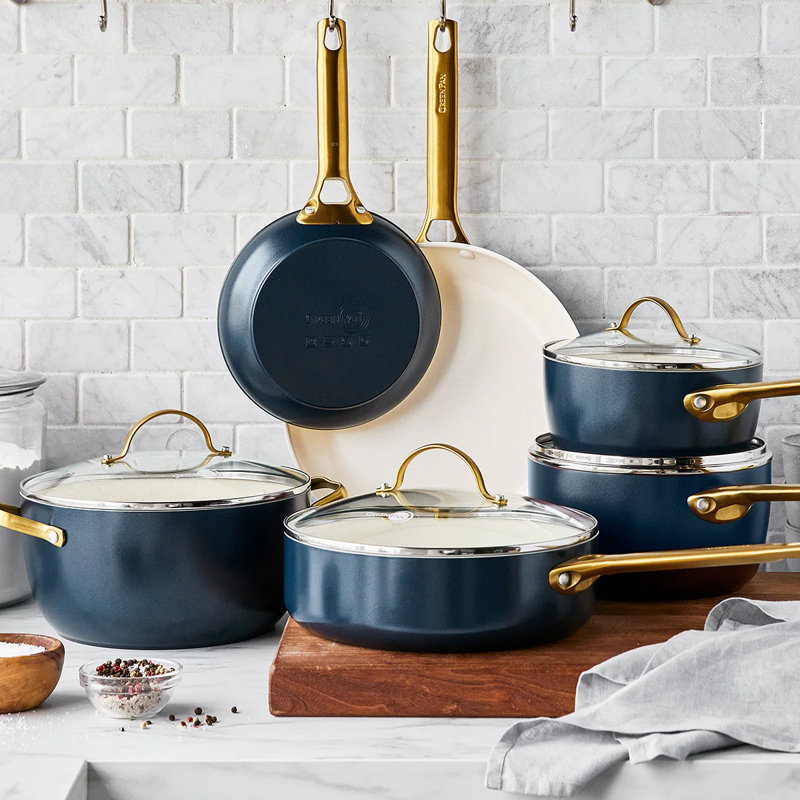 GreenPan Reserve Hard Anodized Healthy Ceramic Nonstick 10 Piece Cookware Set, Twilight