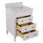 Ensemble de meuble-lavabo simple 24 po avec armoire blanche et comptoir en marbre d'ingénierie Francfort-745017081-695643211