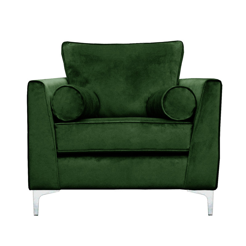 Giancarlo Velvet Armchair, Emerald Green