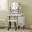 Vanity Desk With 3 Adjustable Lighting Modes Mirror, With 4 Drawers & Cushioned Stool,Adjustable Storage Cabinet